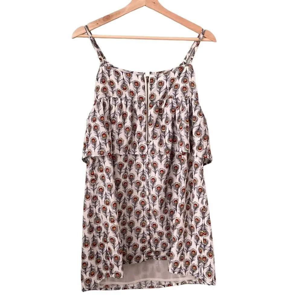 Anthropologie Oat + Fawn Tiered Peacock Mini Dress in Size Medium
